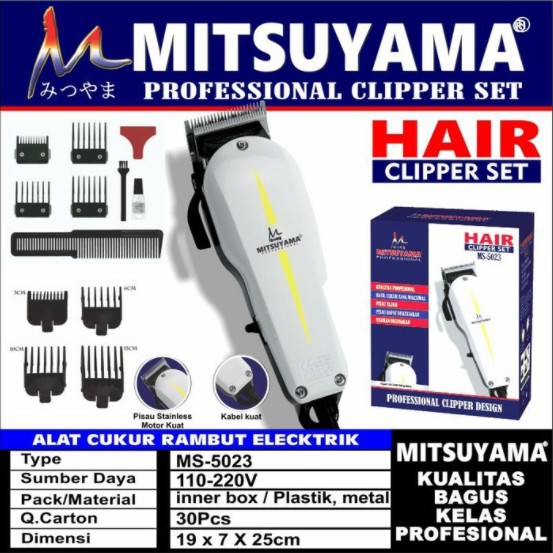 Electric Shaver Profesional Mitsuyama MS-5023 Hair Clipper Alat Cukur Rambut, Jenggot, Kumis