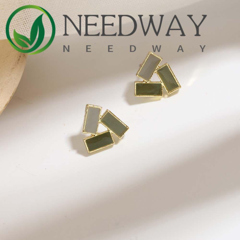 Anting Stud Bentuk Segitiga Geometris Gaya Retro Korea Untuk Wanita