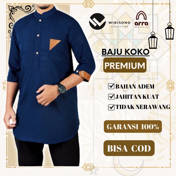 Baju Koko Kurta Pakistan YU13 Pria Cowok Dewasa Lengan Pendek Terbaru Premium Original AL FARUQ