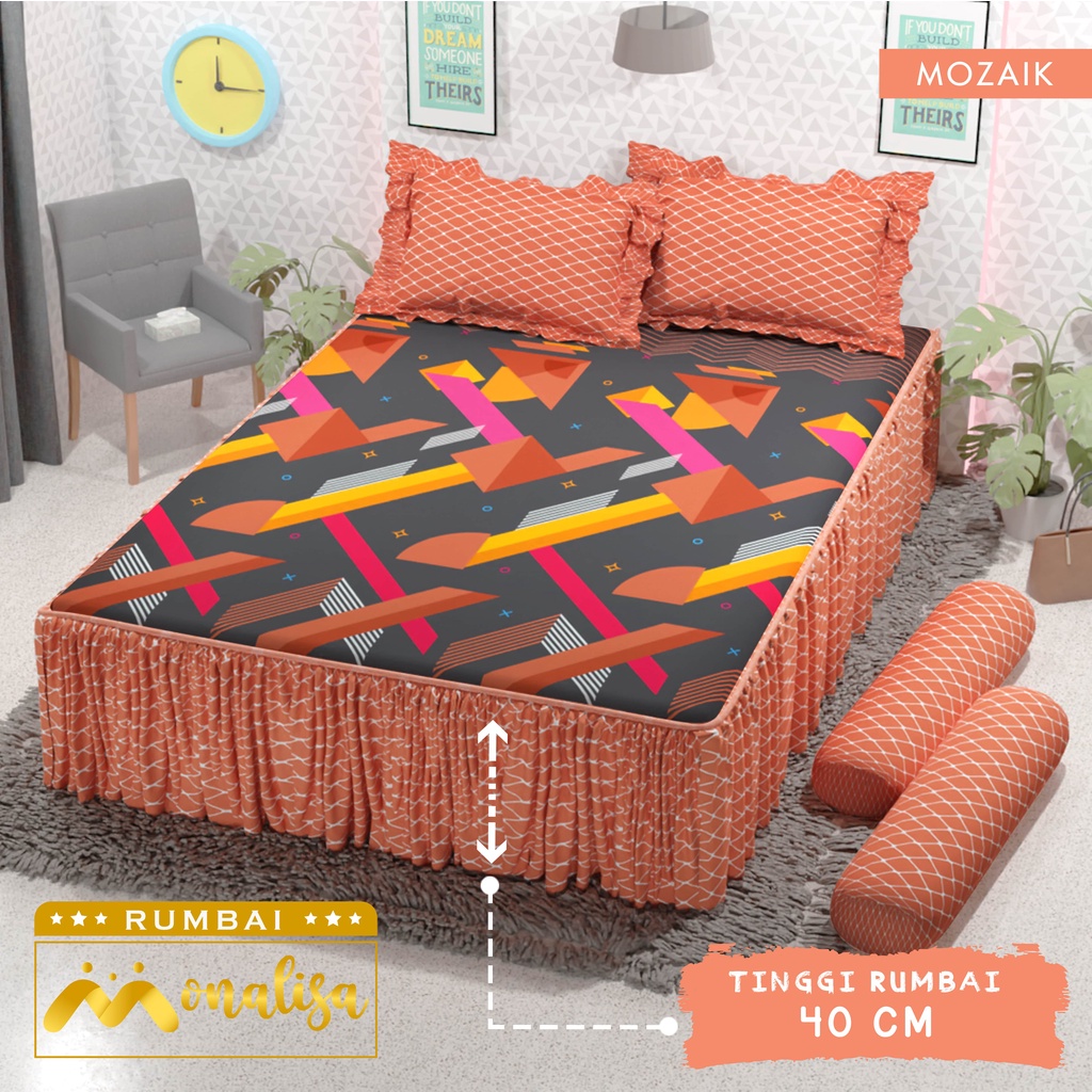 Monalisa Premium Sprei Rumbai Uk 160/180 - Mozaik