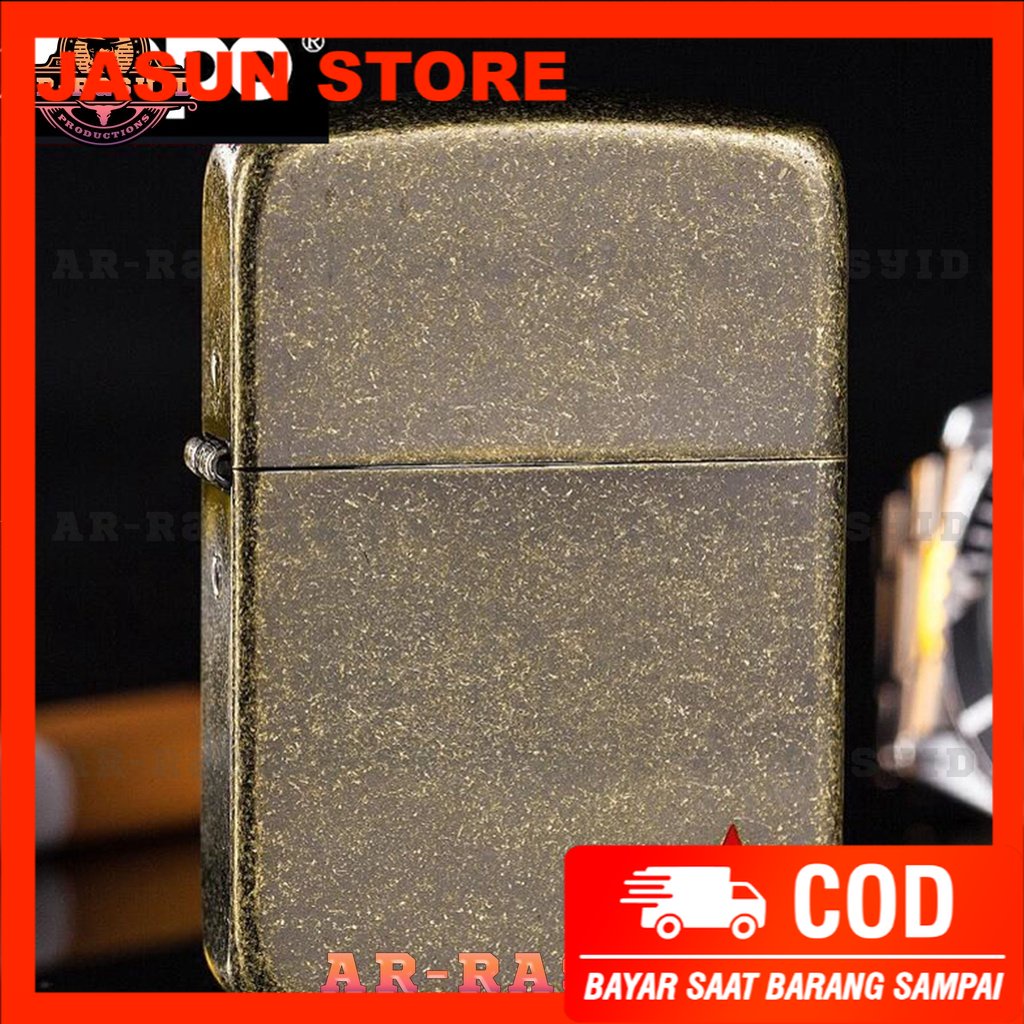 BISA COD! Korek Api Minyak Zippo Copper Motif Red Star 1941