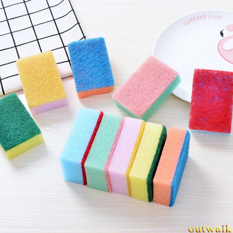 Household Dishwasher 10 pieces Sponges Cleaning Universal Sponge Brush Set Kitchen Cleaning Tools Wash OW