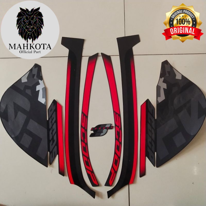 Original Asli Striping Stiker Polet list motor motor honda scoopy 2021 hitam full list body standar 