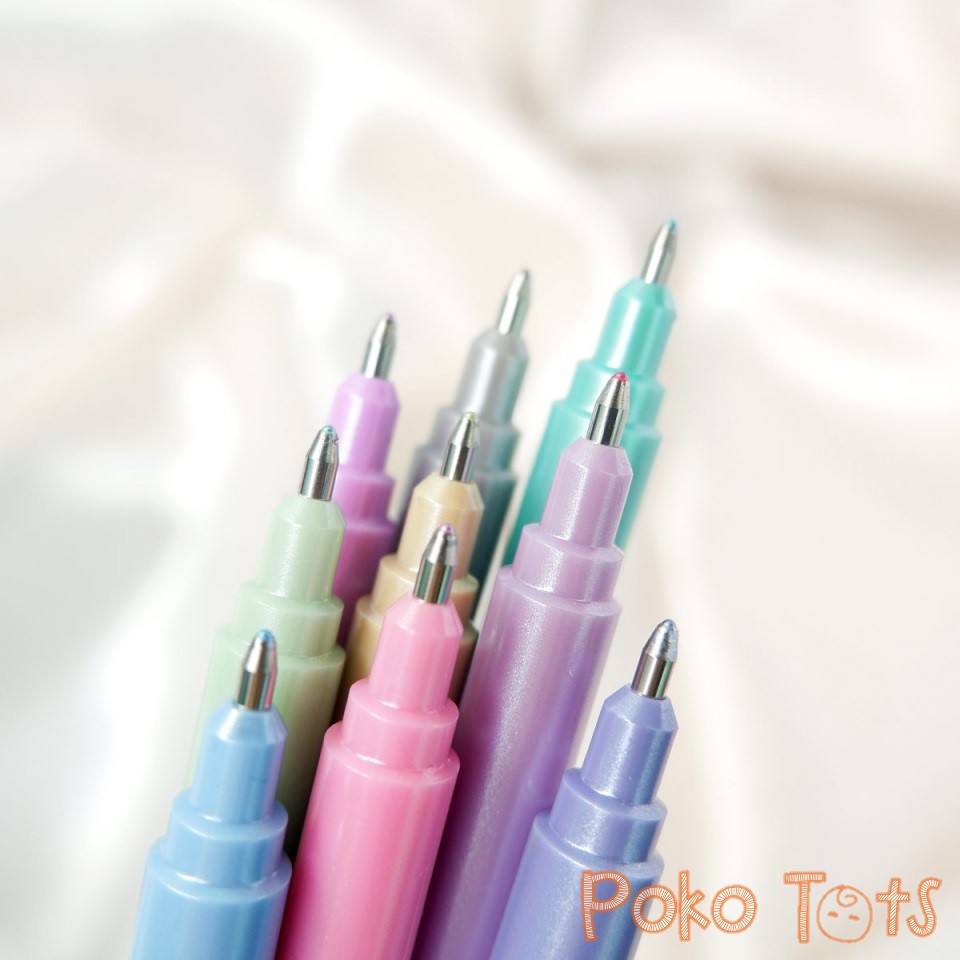 PMM Shands Silver Pastel Outline Pen S633 Isi 9pcs Pulpen Warna Dengan Goresan Silver