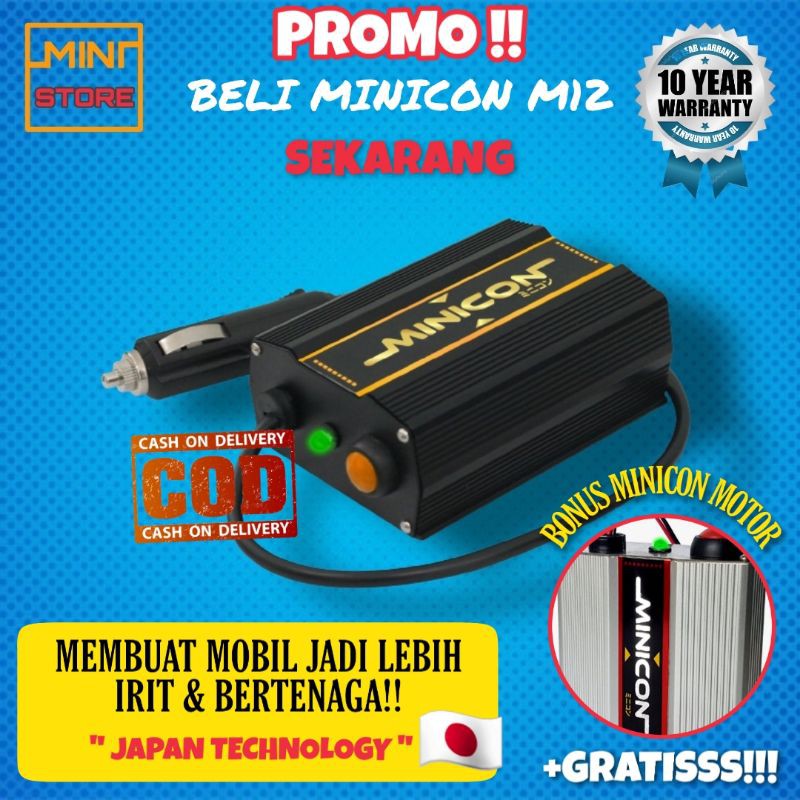 VOLT STABILIZER AKI ACCU MOBIL PENGHEMAT IRIT BAHAN BAKAR MINICON M12 ASLI ORIGINAL GARANSI 10 TAHUN