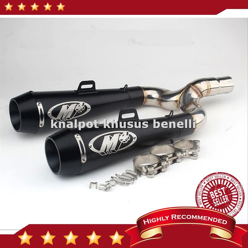 Diskon Knalpot Mobil Pipa Y  Mid Pipe Slip On For Benelli Bn600 with M4 Silencer 51mm PO