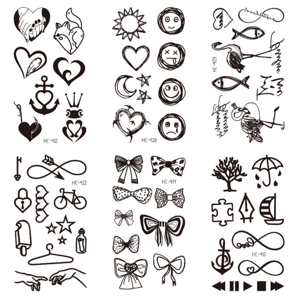Tatto Temporer | Motif Hitam Putih Lucu