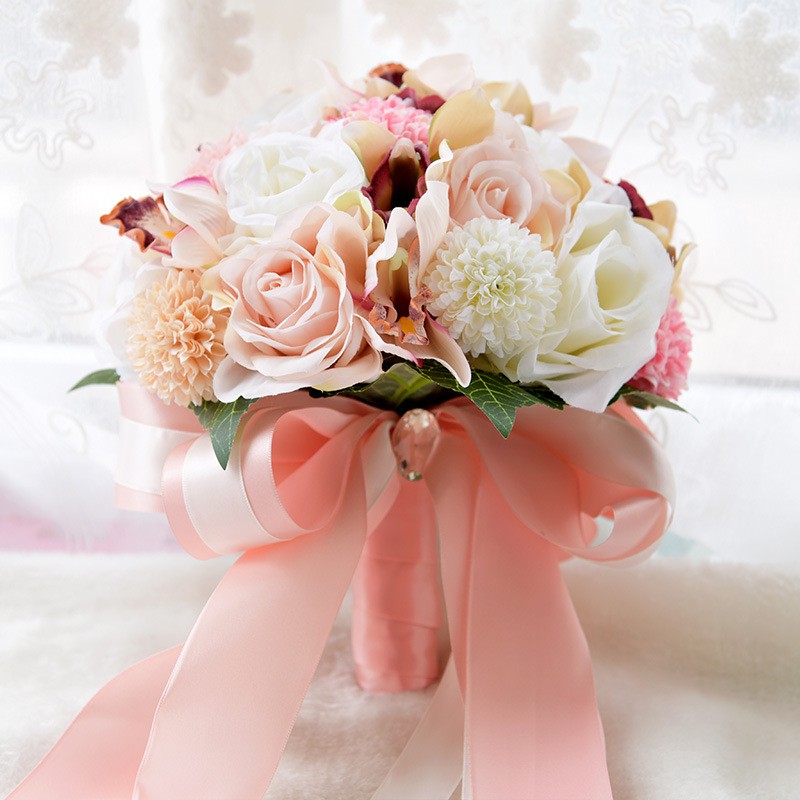 Buket Bunga Mawar Tiruan Bahan Busa Untuk Dekorasi Pernikahan Pengantin