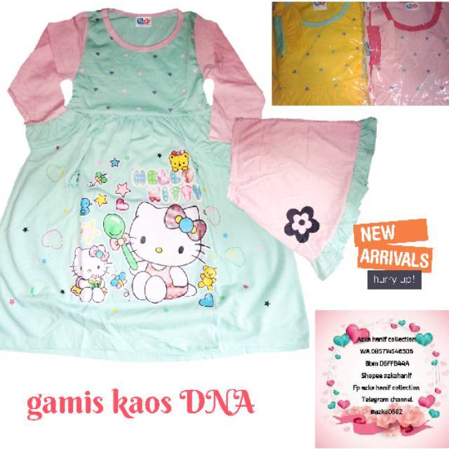 Grosir Gamis kaos DnA seri 1-3 isi 3pc murah dan berkualitas