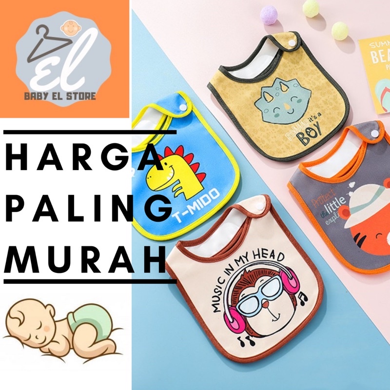 Celemek tatakan iler katun lap makan bayi anak perlengkapan makan Baby Slabber