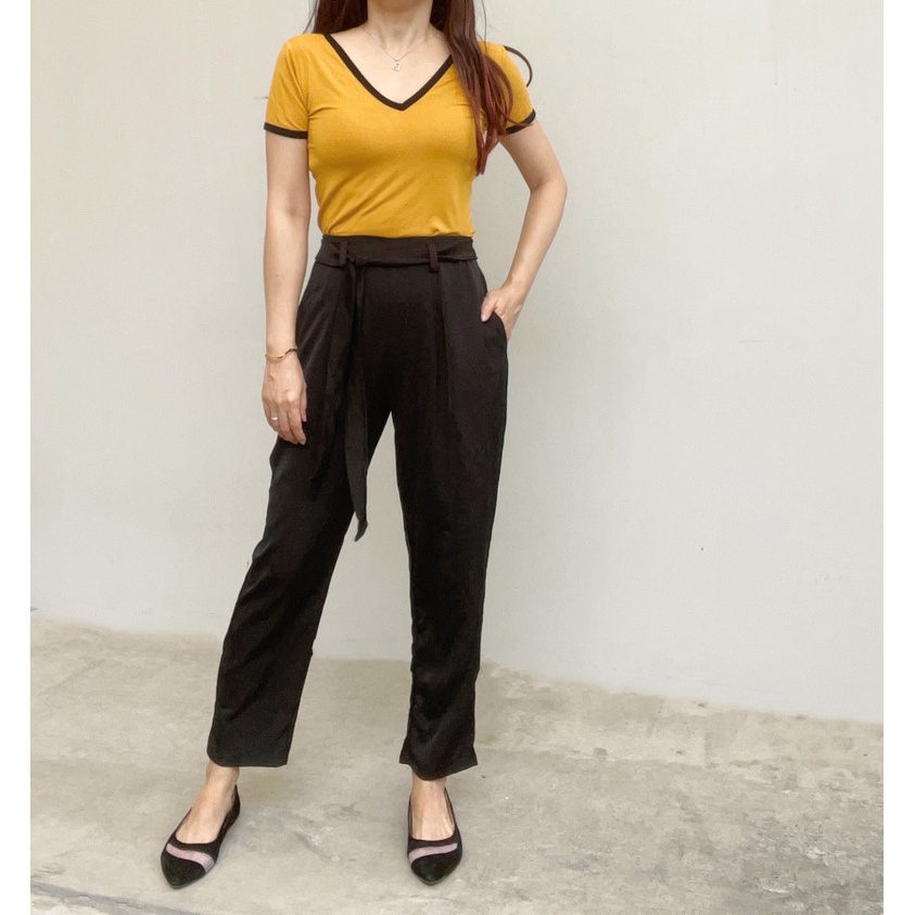 SL326 - Celana Panjang Wanita Basic Wedges Stylish Casual Look