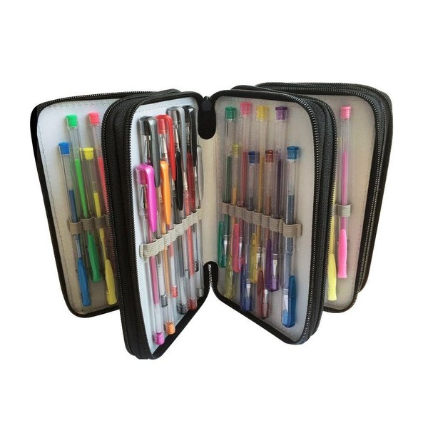 

Pulpen Warna cair Gel Pens With Pen Case 60 Gel Pens and 72 slots Pen Bag