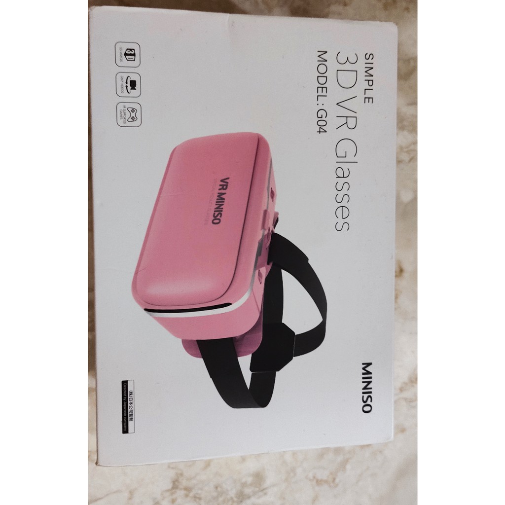 Simple 3D VR Glasses Miniso warna Pink