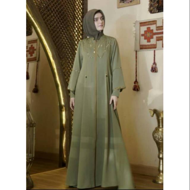 Abaya Hikmat A5466 green
