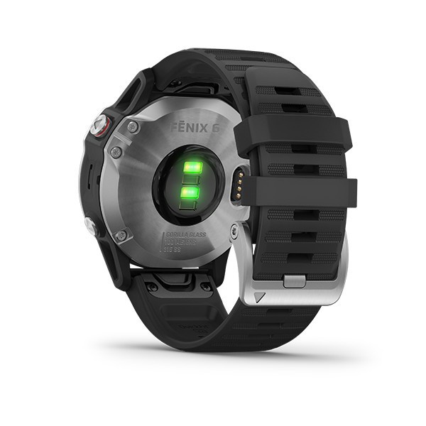 Garmin Watch Fenix 6 Silver with Black Band - Garansi Resmi Tam 2 Tahun