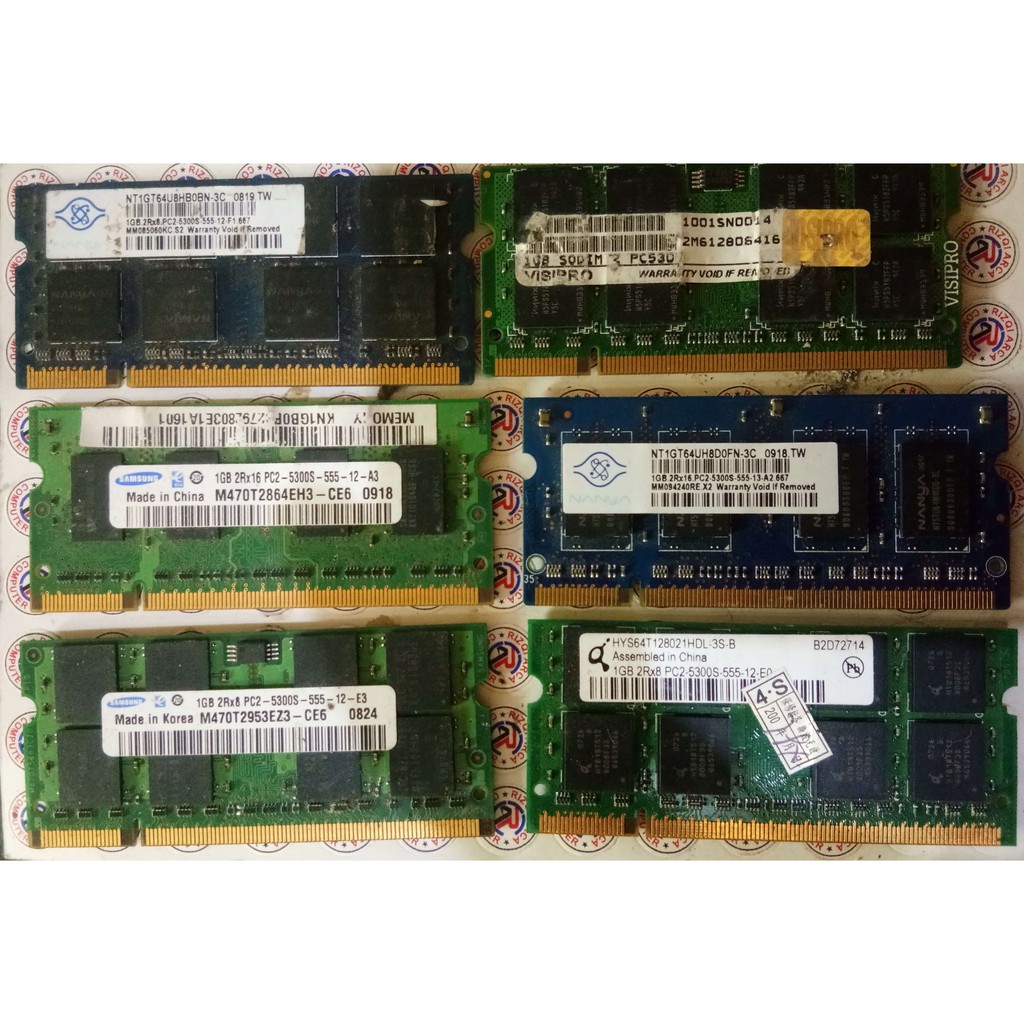Jual RAM Laptop DDR2 1X1GB PC 5300 PC6400 PC4200 Normal Tested Termurah dan Terlengkap