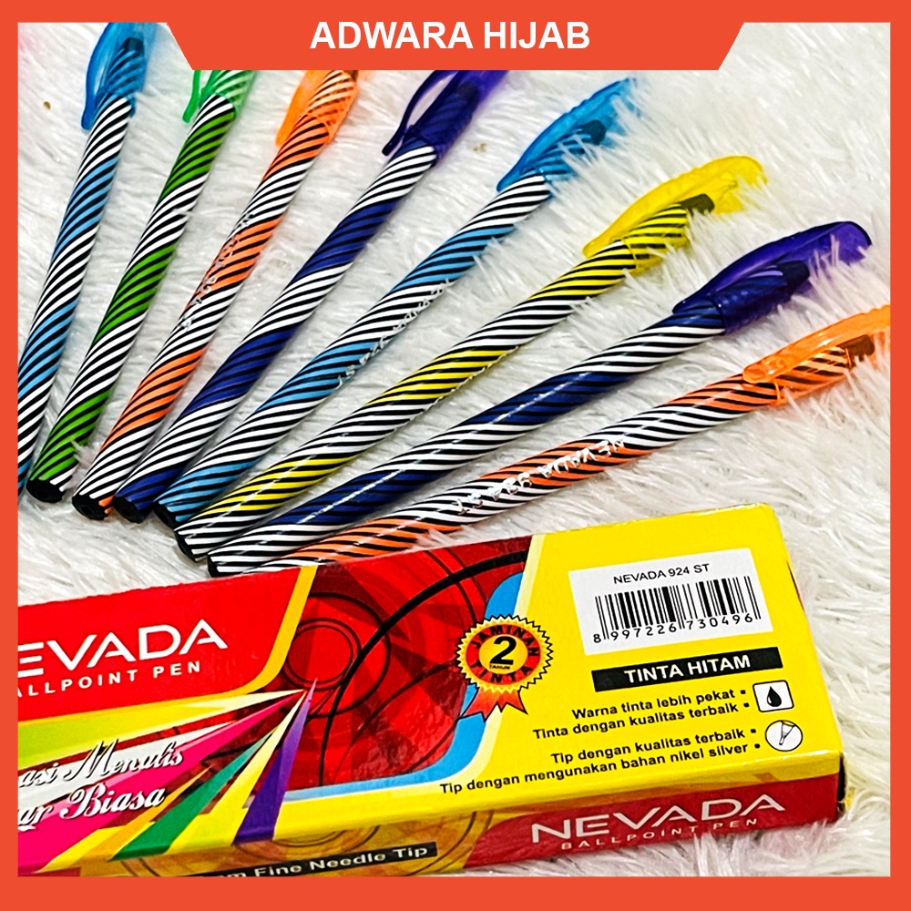 Pulpen Tinta Hitam Nevada Motif Lilin Rainbow Spin 0.7 mm (Ecer Satuan)