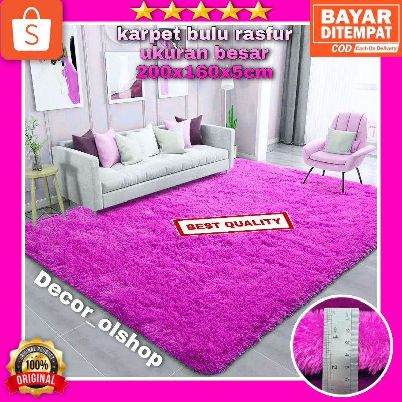 Karpet bulu ukuran besar 200x160x5cm