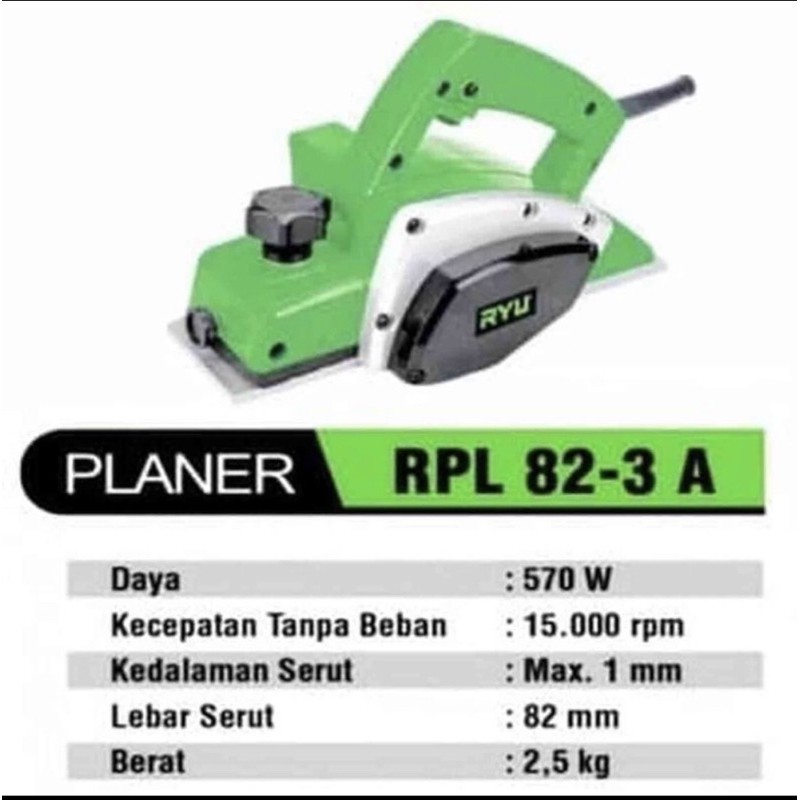 RYU RPL 82-3 A RPL82 MESIN SERUT KAYU PLANNER MESIN KETAM PLANER