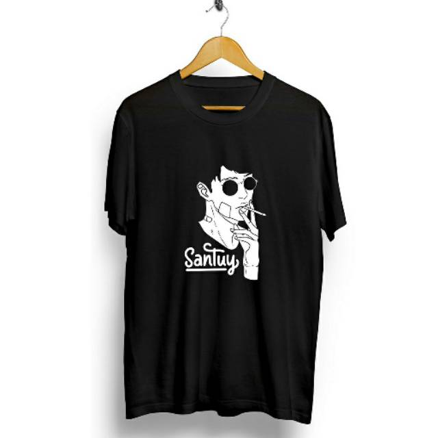 Fourfashion Kaos Pria / Kaos Distro SANTUY SMOKING CN3144