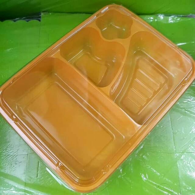 Mika bento 4 sekat / Box bento / Food container - Kuning