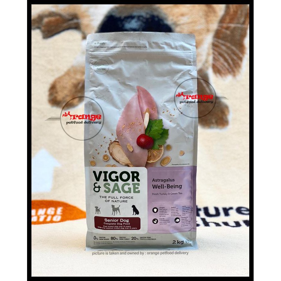 VIGOR & SAGE SENIOR / MATURE DOG ASTRAGALUS TURKEY 2 KG MAKANAN ANJING