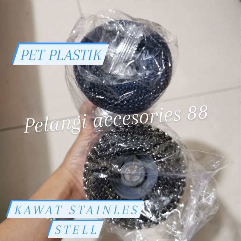 SPONS CUCI PIRING KAWAT STAINLESS STELL - SPONS PET PLASTIK