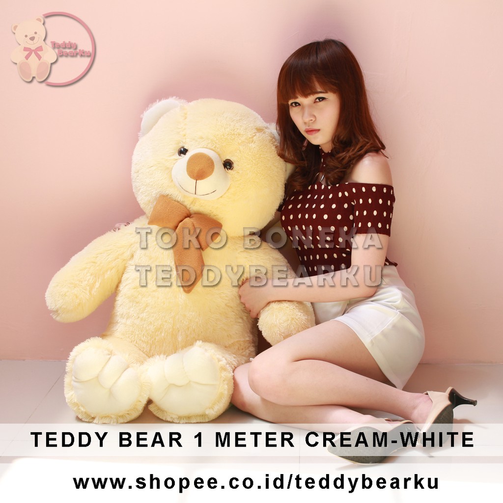 TEDDY BEAR JUMBO 1 METER CREAM-WHITE