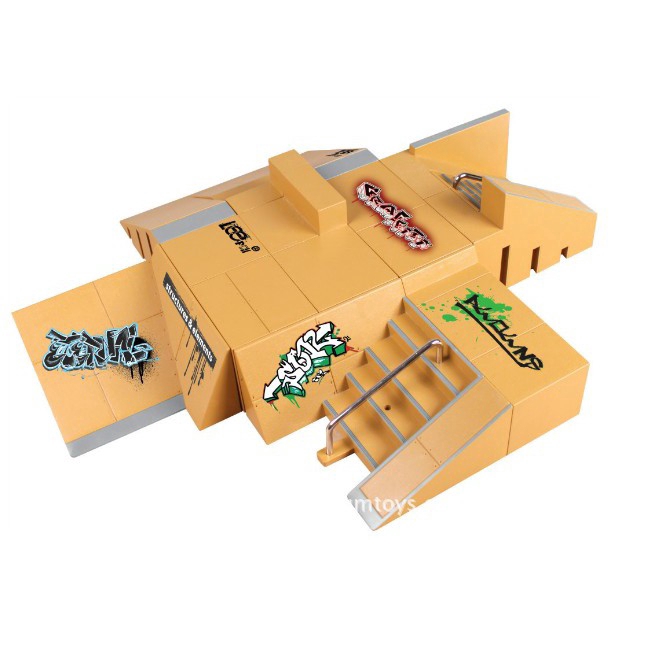 Skateboard Park 11pcs Mini Finger SKATEBOARD Park Kit Ramp Parts Untuk Tech Fingerboard SKATEBOARD