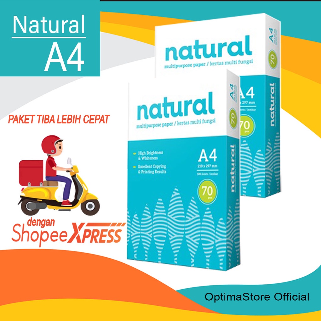 

Kertas HVS Natural A4/70Gsm kertas print kertas untuk fotocopy kertas murah