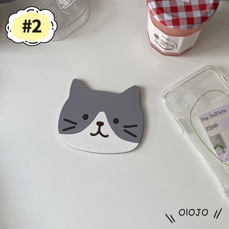 Kucing lucu Kartun Hot Plate Silicone Coaster Tatakan Makanan Non-Slip - ol