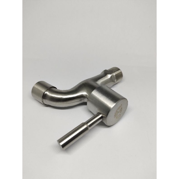 Kran Tembok Engkol Stainless SUS 304 1/2 Inch - Keran Air Cuci Tembok Dinding