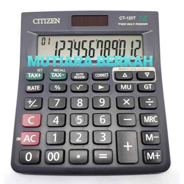 

Alat Menghitung Kalkulator CITIZEN CT-120T 12Digit Check&Corret 2 Power Termurah