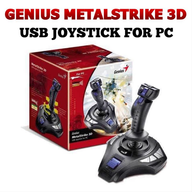 GENIUS METALSTRIKE 3D USB JOYSTICK FLIGHT SIMULATOR GAME FOR PC ORIGINAL ( BUKAN LOGITECH )