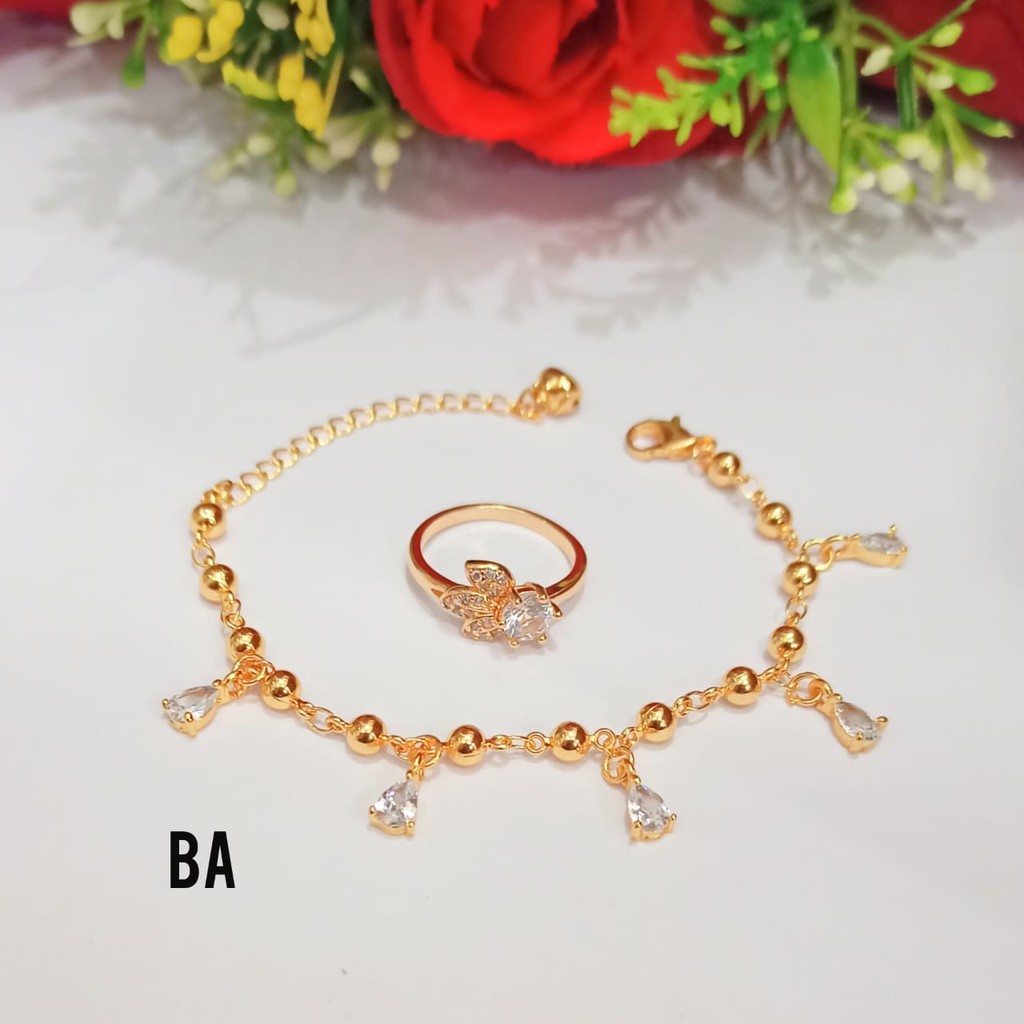 Gelang Tangan Biji Lada Jurai FREE CINCIN variasi motif perhiasan wanita Gold