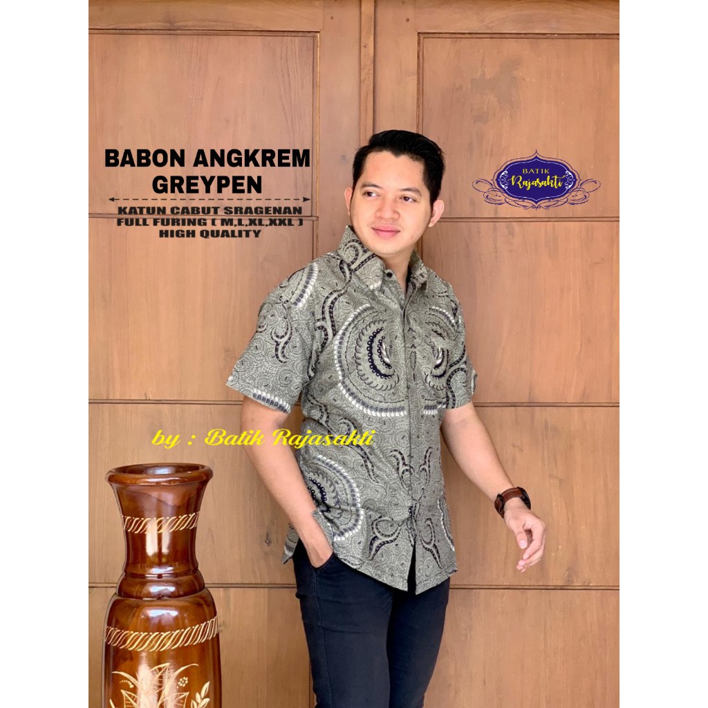 BABON ANGKREM RAJASAKTI KEMEJA BATIK SOLO PRIA LENGAN PENDEK LAPIS FURING ATASAN BATIK PREMIUM MODERN KATUN HALUS BAHUWIRYA  BANAMITRA BANAMITRA PUTIH BANGSAWAN BAYU PUTRA BERLIAN BIRU BHARATAYUDA BIMASENA BIRENDRA BIRU INDAH BRAHMAKERTA BRAHMAKERTA MERAH