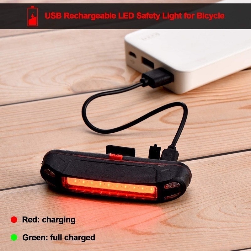 Lampu Depan / Belakang Sepeda Tenaga Baterai Lithium Usb Rechargeable