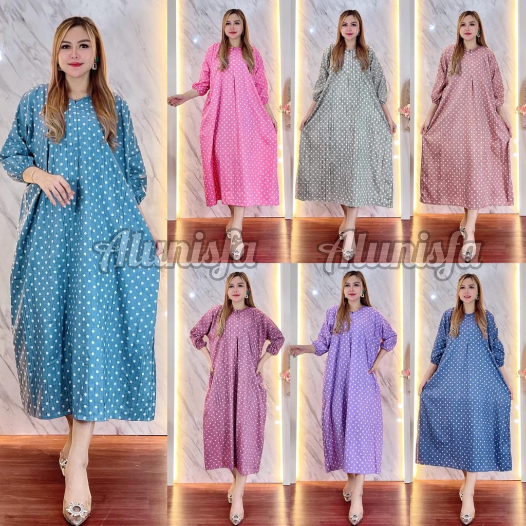 KAFTAN PANJANG JUMBO BUSUI ADEM HALUS MURAH LENGAN PANJANG