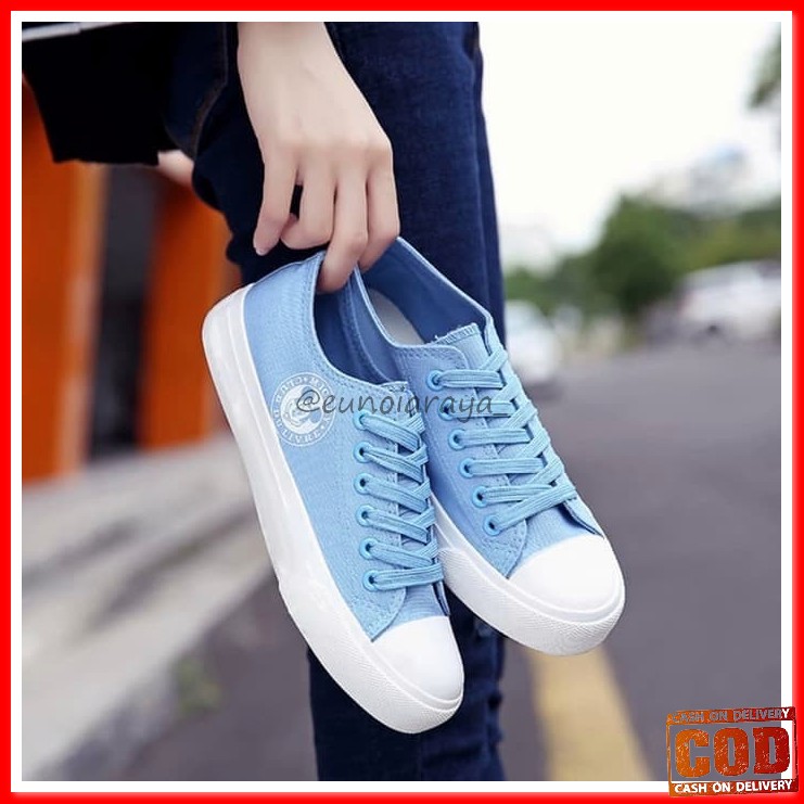 My015 Sepatu Sneakers Wanita Import Fashion Korea Sepatu Santai WJ729 Sepatu Kets Ys07 Biru Muda