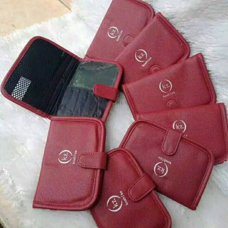 POUCH BRUSH SOPHIE MARTIN MR17GL REDWINE MERAH TANPA KUAS DOMPET KUAS MAKEUP