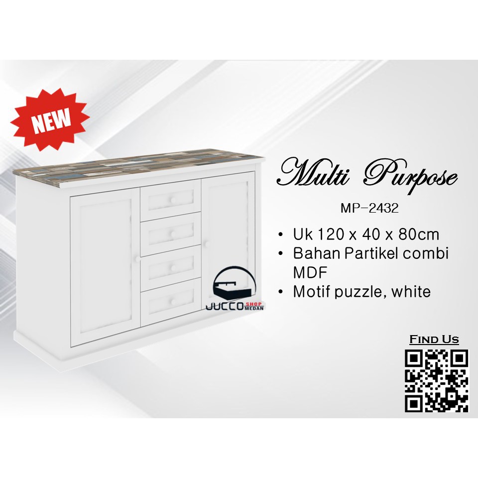 Rak Serbaguna Expo Medan - Lemari Hias Murah - Buffet Minimalis Expo MP2432