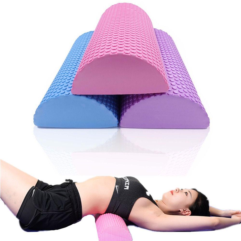 REBUY EVA EVA Foam Roller Muscle Massage Roller Balance Pad Half Round Yoga Block 30-45cm Exercise Physical Therapy Foam Roller Gym Fitness Pilates Fitness Muscle Restoration/Multicolor