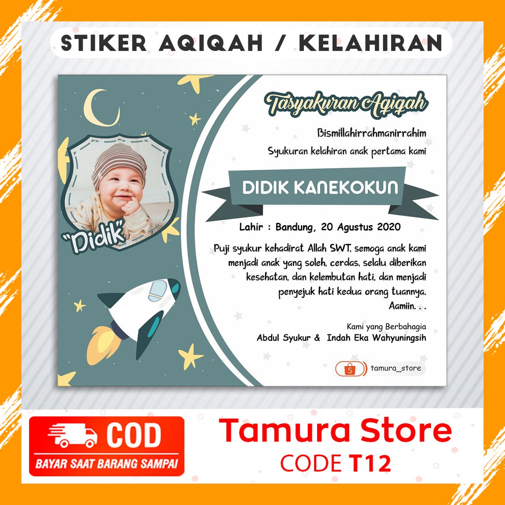 

STICKER AQIQAH Laki-Laki FREE DESIGN Murah dan Berkualitas
