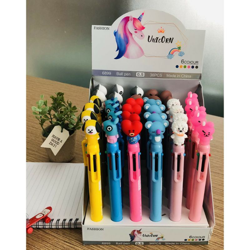 

Pulpen Gel 6 Warna BT21 BTS / Gel Pen BT21 BTS 6 Warna