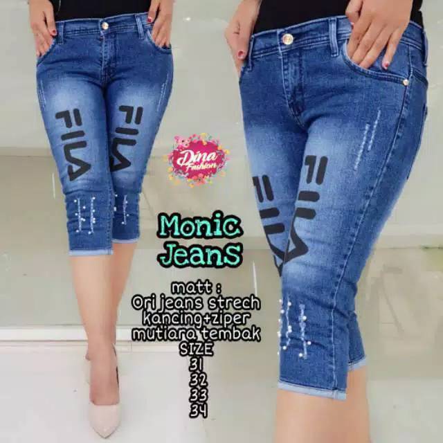  Celana  jeans  wanita  bisa cod MONIC JEANS  7 8 MUTIARA 
