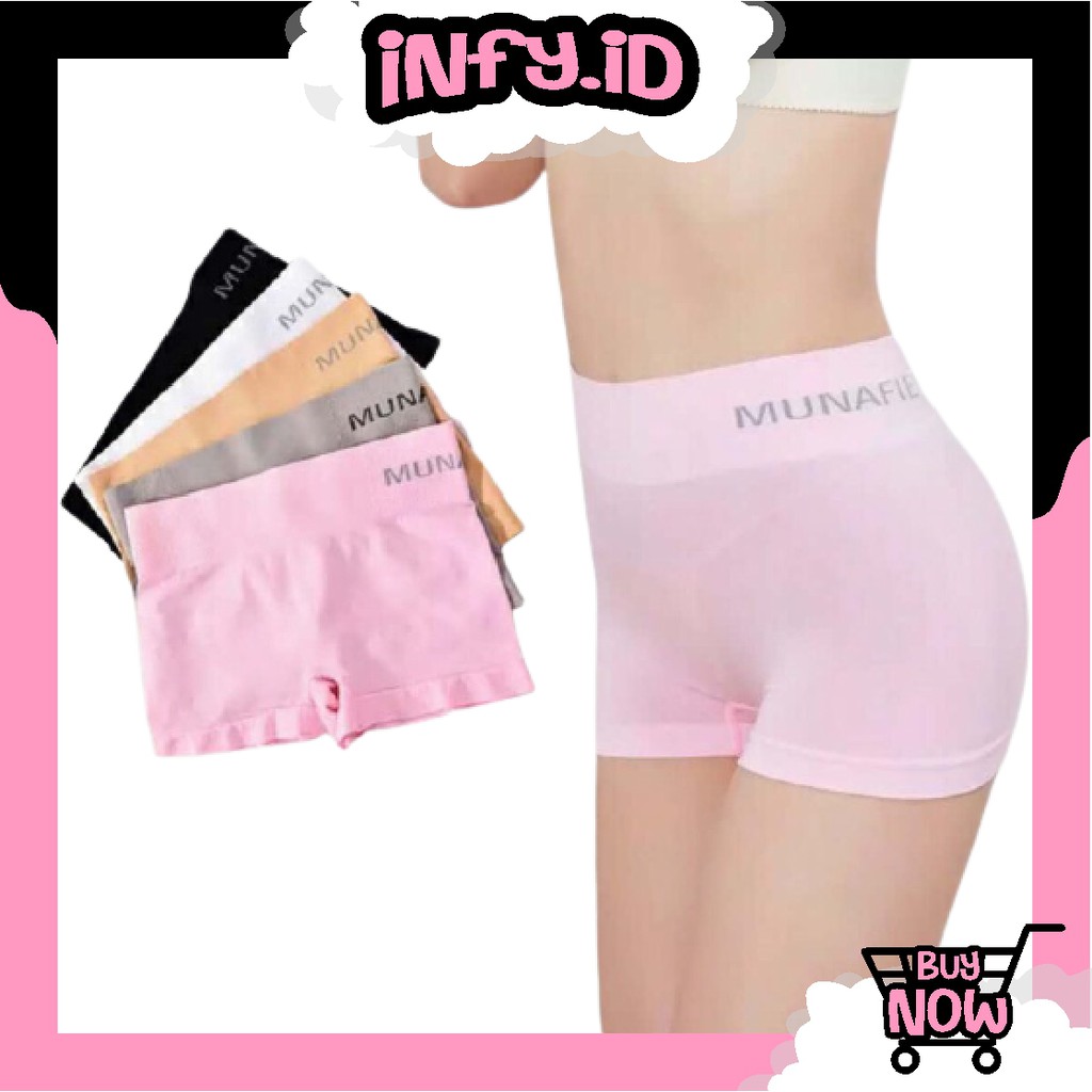 INFY - Celana pendek Short Boxer Korset Munafie Slimming Celana Dalam Pakaian Wanita B023 COD Import