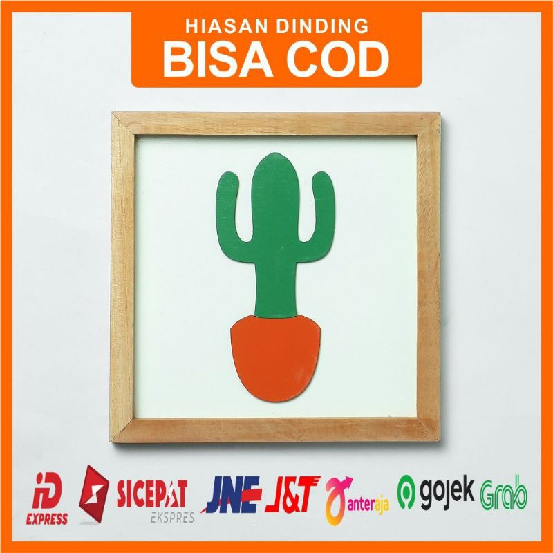 HIASAN DINDING MURAH PAJANGAN DINDING KAYU MURAH MODEL KAKTUS WALLDECOR KAKTUS