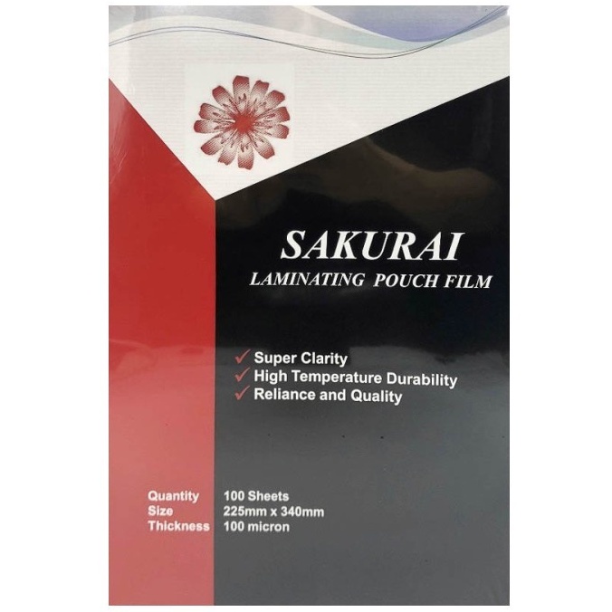 

Plastik Laminating SAKURAI F4 Folio 225mmx340mm 100 Micron