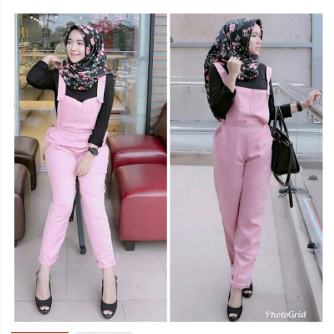 Realpic Overall Bershka Boyfriend Baju Kodok Jeans Overall Wanita Mischa Dark Big Size L TERMURAH