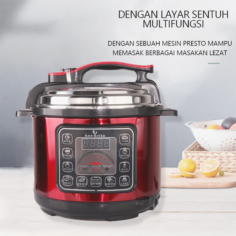 HAN RIVER Rice Cooker 2L HREPC01RD / Pressure Cooker Han River / Penanak Nasi Han River